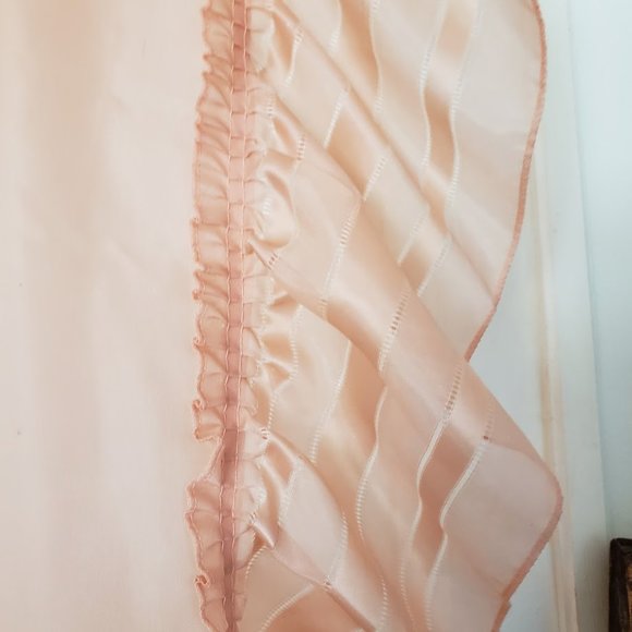 Priscilla Panel 133W x 83L Attached Valance Tie Backs Rod Pocket Orange Vintage - Picture 8 of 10